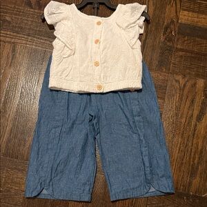 3 x 20 Rachel Zoe Cream and Blue Kids Romper